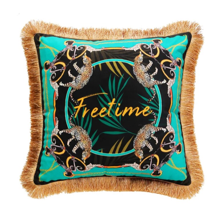 Green Luxury Velvet Leopard Print Cushion Green Luxury Velvet Leopard Print Cushion