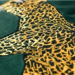 Green Leopard Embroidered Velvet Cushion