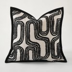 Black Geometric Cushion Cover