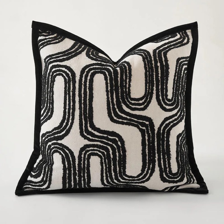 Black Geometric Cushion Cover