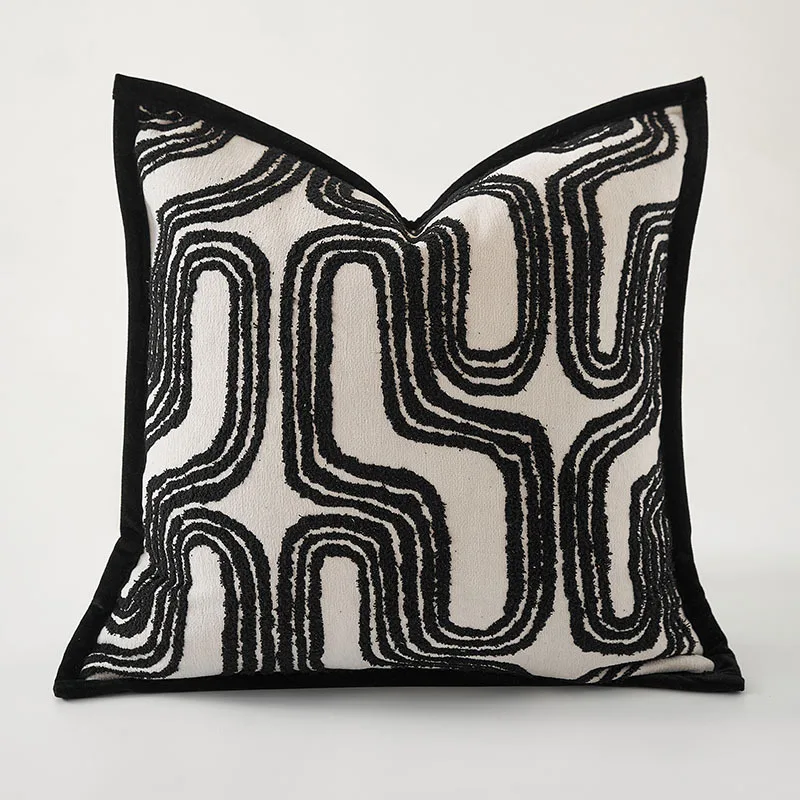 Black Geometric Cushion Cover Black Geometric Cushion Cover