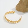 Pulseras Geometry Oval Open Bangle 18K Gold Plated Cuff