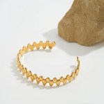 Pulseras Geometry Oval Open Bangle 18K Gold Plated Cuff