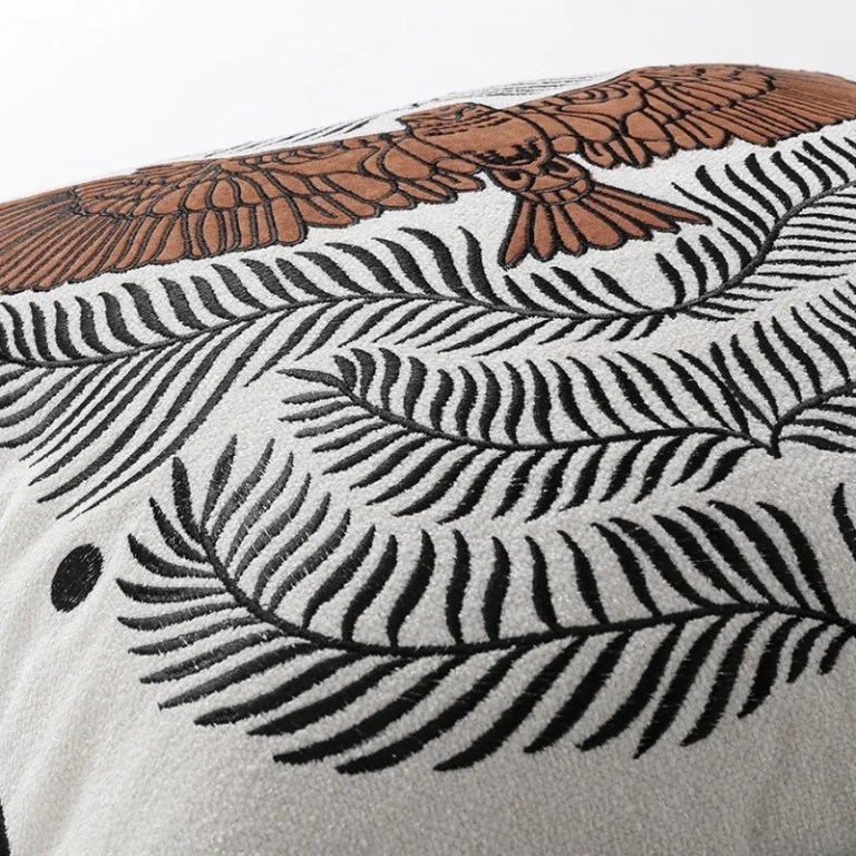 Cream Ivory Grecian ROMANO Embroidered Cushion