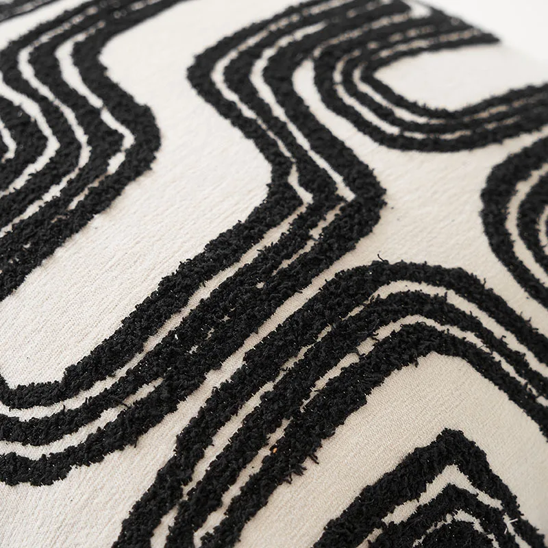 Black Geometric Cushion Cover