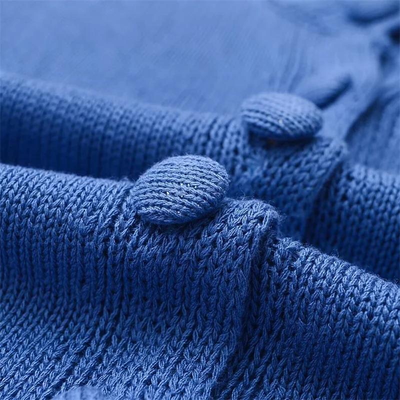 Royal Blue Short Knit Top & Mini Skirt Two Piece Set