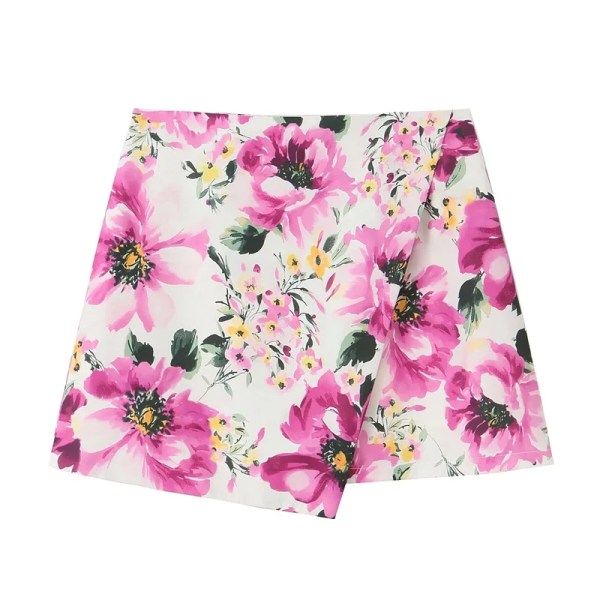 Pastel Flower Print Mini Skirt