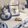 Blue Flora Antique Cushion
