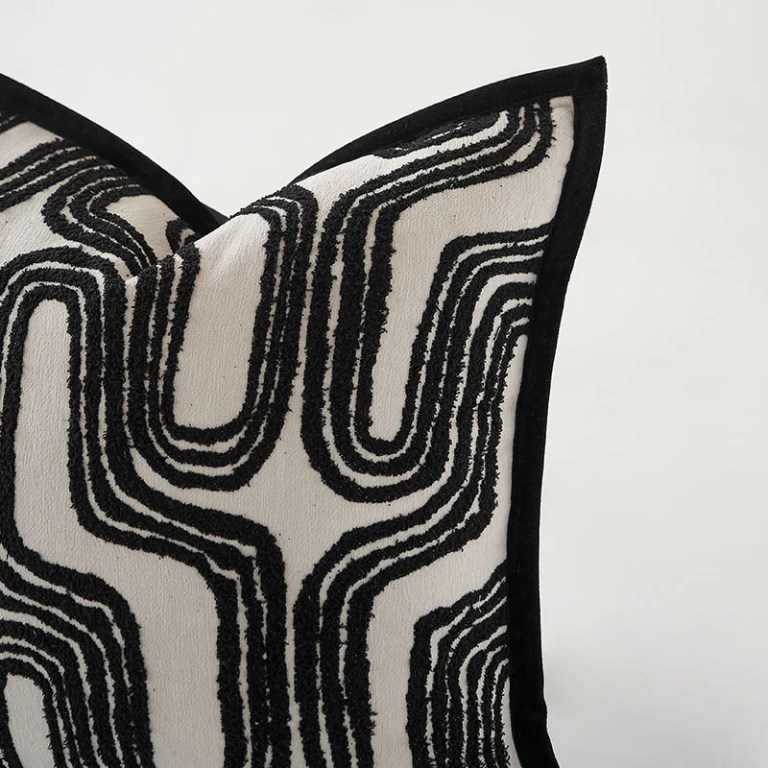 Black Geometric Cushion Cover