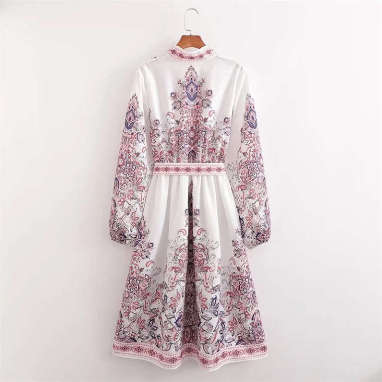 Women’s Dreamer White Lantern MIDI Dress