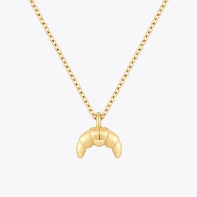 Collares Croissant Pendant Necklace Gold Plated Jewelry