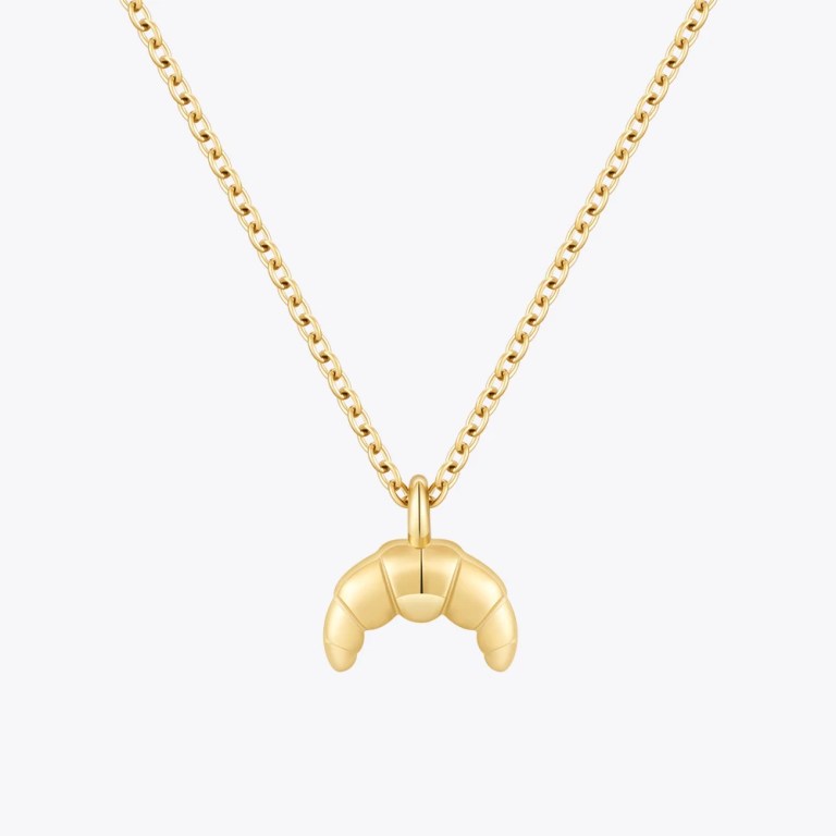 Collares Croissant Pendant Necklace Gold Plated Jewelry Collares Croissant Pendant Necklace Gold Plated Jewelry