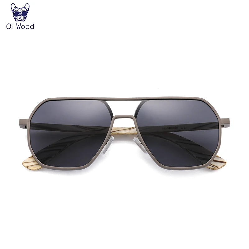 Oi Wood High Quality Fashion Alloy Wooden Polarized Sunglasses Uv400