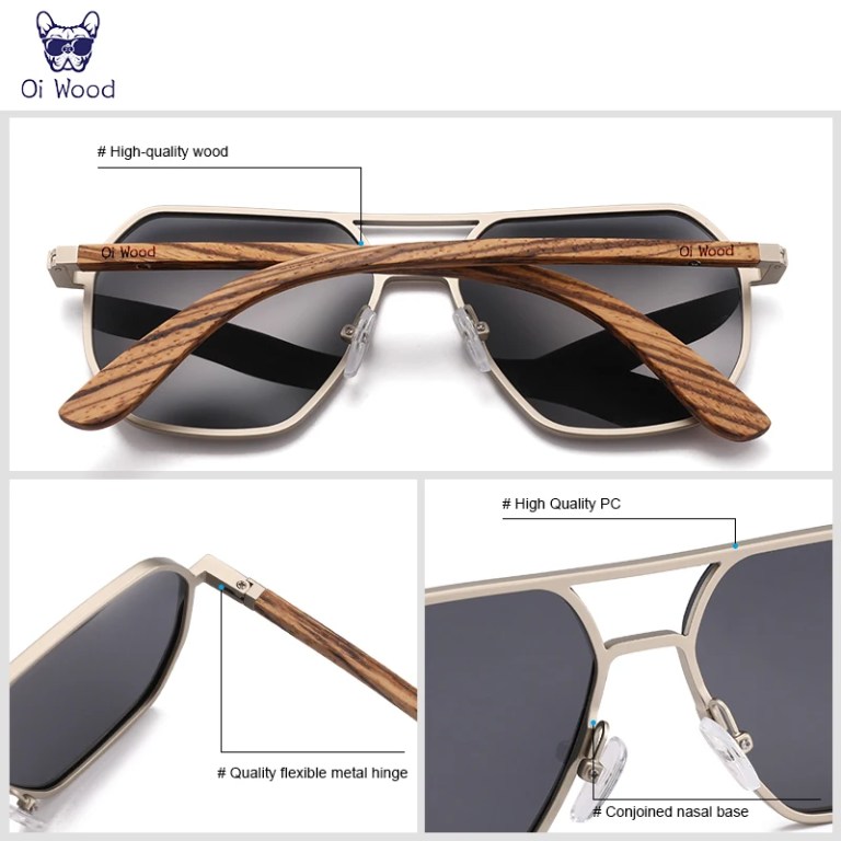 Oi Wood High Quality Fashion Alloy Wooden Polarized Sunglasses Uv400 Oi Wood High Quality Fashion Alloy Wooden Polarized Sunglasses Uv400