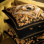 Luxurious Bee Black Velvet Cushion Luxurious Bee Black Velvet Cushion