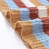 Candy Striped Knit Vest And Elastic Waist Straight Midi Skirt Set