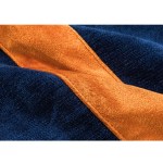 Harry Stripe Luxurious Velvet Cushion in Navy & Orange