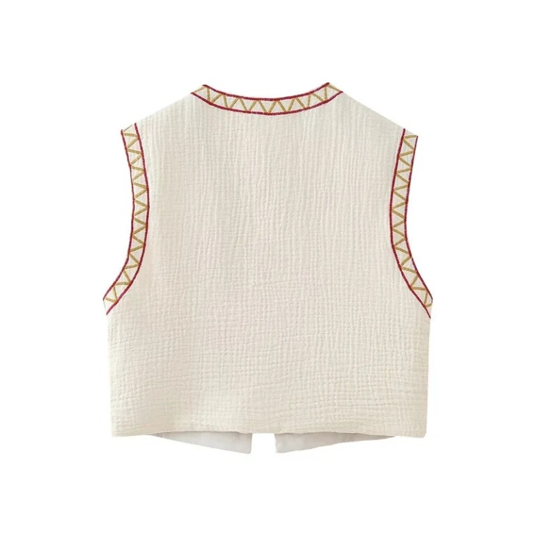 Women’s Floral Embroidered Boho Waistcoat Women’s Floral Embroidered Boho Waistcoat