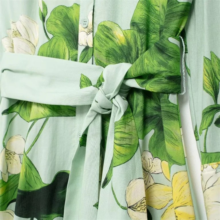 Women’s Summer Floral Green MIDI Dress