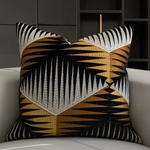 Modern Loft Art Deco Cushion – Decorative Pillow Case Simple Geometric Embroidered Art Room Square Cushion Aesthetic