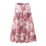 Pastel Floral Pleated Skirt