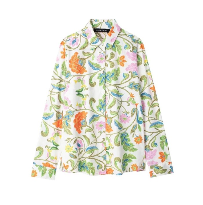 Women’s Floral Print Single Breasted Long Sleeve Shirt Women’s Floral Print Single Breasted Long Sleeve Shirt