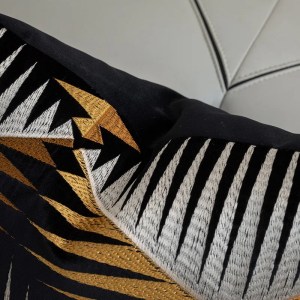Modern Loft Art Deco Cushion – Decorative Pillow Case Simple Geometric Embroidered Art Room Square Cushion Aesthetic