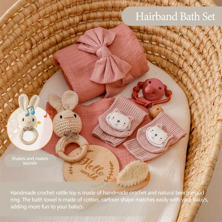 Newborn baby Gift Set With Teether and Milestone Cards Newborn baby Gift Set With Teether and Milestone Cards