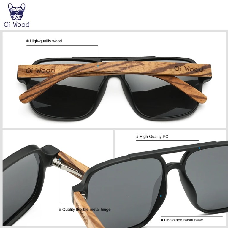 Oi Wood Polarizing UVA&B Protection Eyewear Eco-Friendly