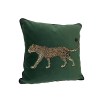Green Leopard Embroidered Velvet Cushion Green Leopard Embroidered Velvet Cushion