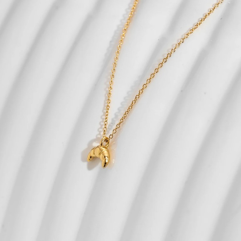 Collares Croissant Pendant Necklace Gold Plated Jewelry Collares Croissant Pendant Necklace Gold Plated Jewelry