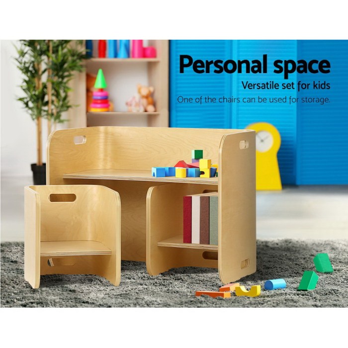 Keezi 3PCS Kids Table and Chairs Set Multifunctional Storage Desk Keezi 3PCS Kids Table and Chairs Set Multifunctional Storage Desk