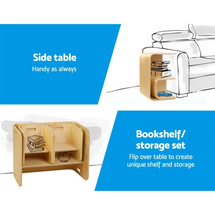 Keezi 3PCS Kids Table and Chairs Set Multifunctional Storage Desk Keezi 3PCS Kids Table and Chairs Set Multifunctional Storage Desk