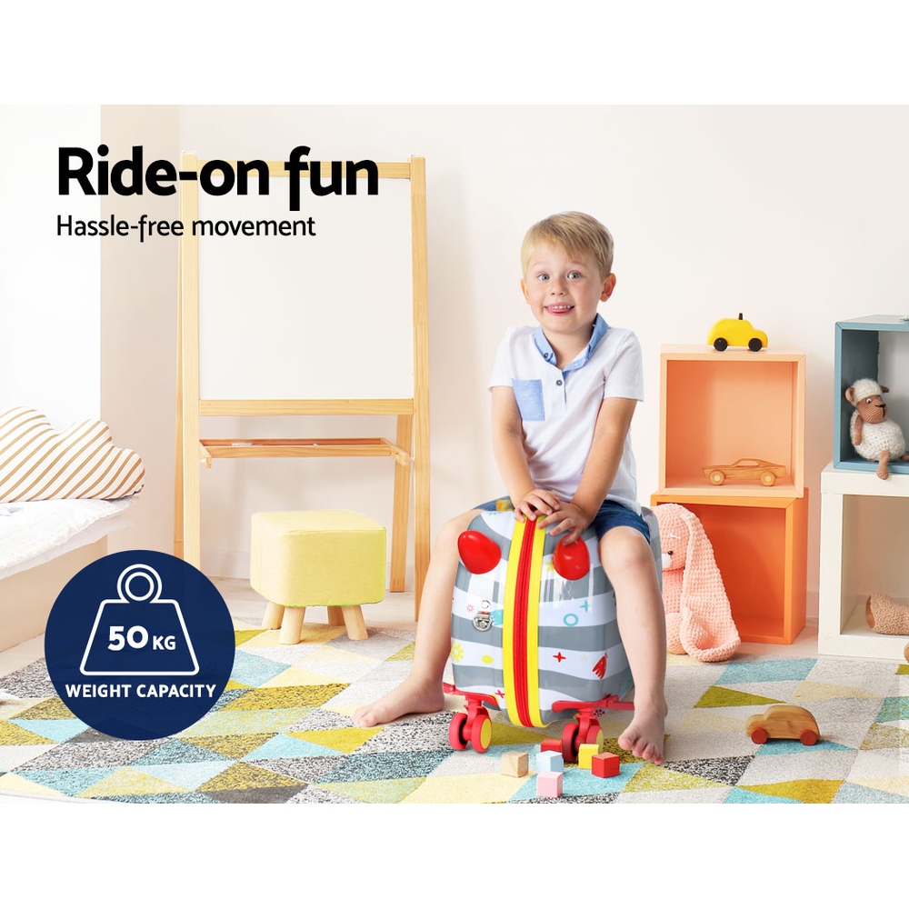 Wanderlite 17″ Kids Ride On Luggage Children Suitcase Trolley Travel Octopus