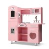 Keezi Kids Kitchen Play Set Wooden Pretend Toys Cooking Children Storage Pink Keezi Kids Kitchen Play Set Wooden Pretend Toys Cooking Children Storage Pink