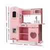 Keezi Kids Kitchen Play Set Wooden Pretend Toys Cooking Children Storage Pink Keezi Kids Kitchen Play Set Wooden Pretend Toys Cooking Children Storage Pink