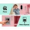 Keezi Kids Kitchen Play Set Wooden Pretend Toys Cooking Children Storage Pink Keezi Kids Kitchen Play Set Wooden Pretend Toys Cooking Children Storage Pink