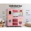 Keezi Kids Kitchen Play Set Wooden Pretend Toys Cooking Children Food Pink Keezi Kids Kitchen Play Set Wooden Pretend Toys Cooking Children Food Pink