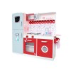 Keezi Kids Kitchen Play Set Wooden Pretend Toys Cooking Children Fridge Oven Red Keezi Kids Kitchen Play Set Wooden Pretend Toys Cooking Children Fridge Oven Red