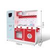 Keezi Kids Kitchen Play Set Wooden Pretend Toys Cooking Children Fridge Oven Red Keezi Kids Kitchen Play Set Wooden Pretend Toys Cooking Children Fridge Oven Red