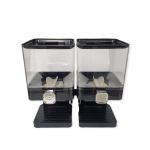 2 x 3.7L Double Cereal Dispenser Black – Square Rice Beans Countertop Storage 2 x 3.7L Double Cereal Dispenser Black – Square Rice Beans Countertop Storage