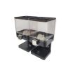 2 x 3.7L Double Cereal Dispenser Black – Square Rice Beans Countertop Storage