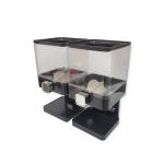2 x 3.7L Double Cereal Dispenser Black – Square Rice Beans Countertop Storage 2 x 3.7L Double Cereal Dispenser Black – Square Rice Beans Countertop Storage