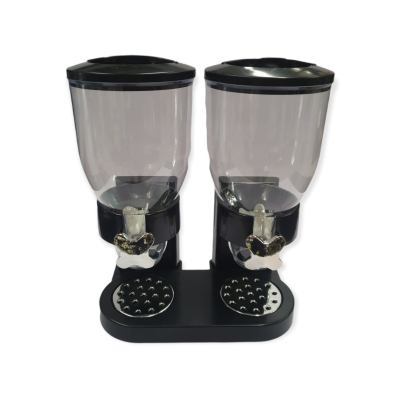 2 x 4L Double Cereal Dispenser Black – Round Rice Grains Countertop Storage 2 x 4L Double Cereal Dispenser Black – Round Rice Grains Countertop Storage