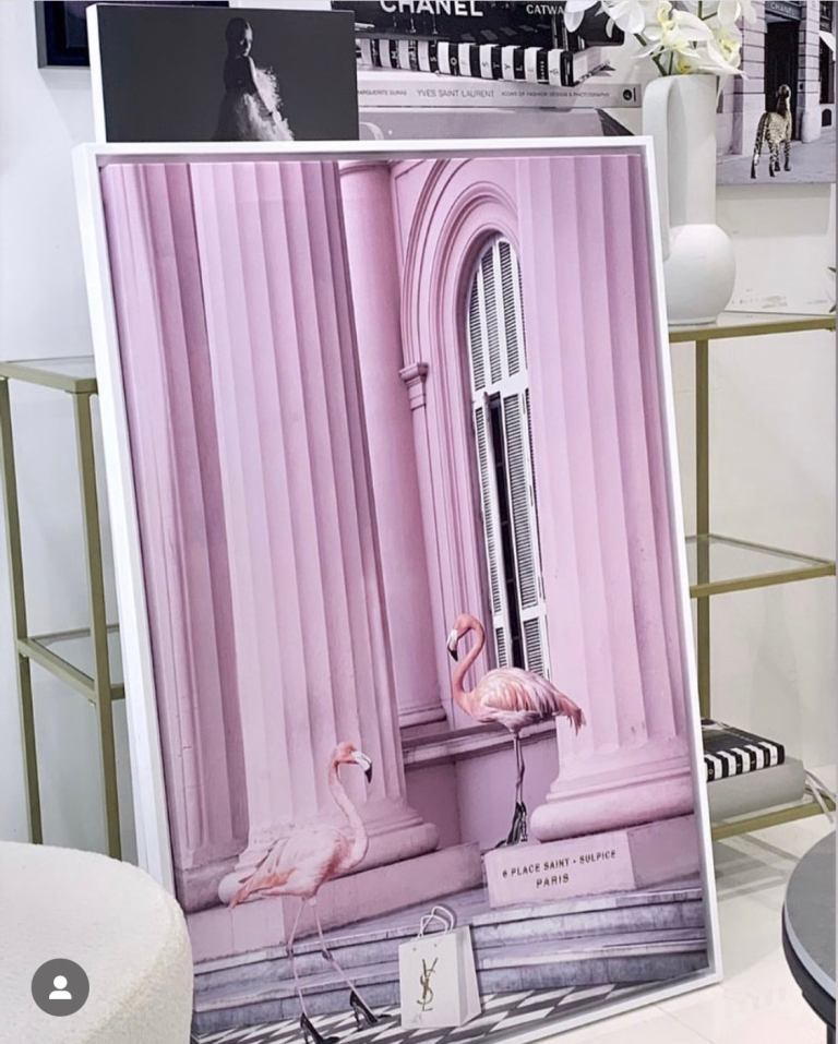 Interior Ave – Saint Pink – 90cm x 60cm White Framed Artwork
