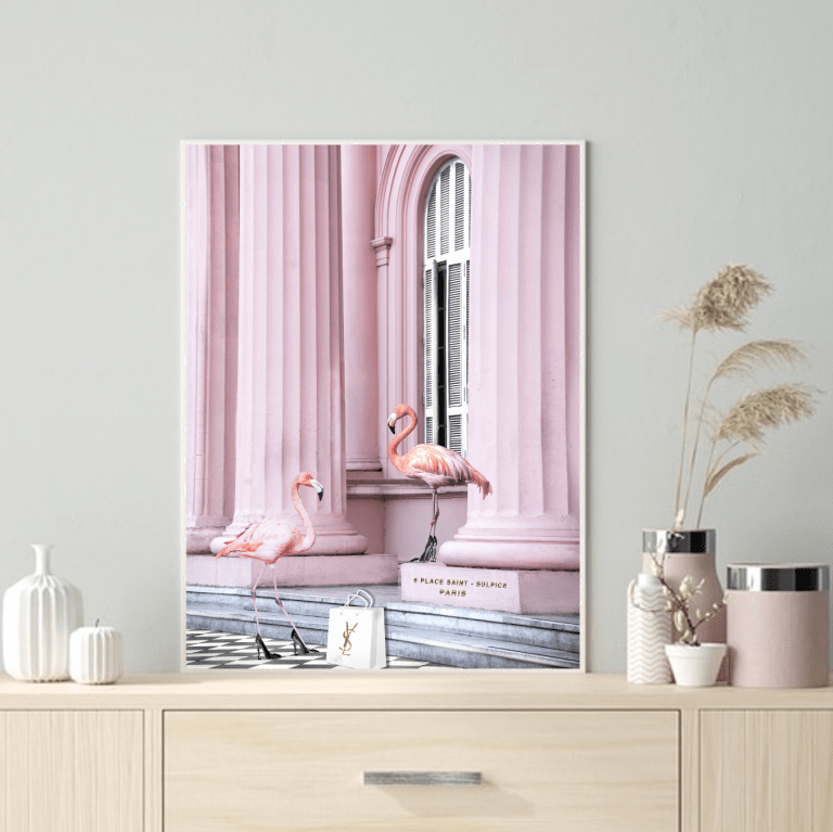 Interior Ave – Saint Pink – 90cm x 60cm White Framed Artwork
