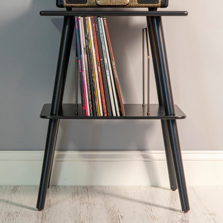 Crosley Voyager Bluetooth Portable Turntable + Entertainment Stand Bundle – Dune