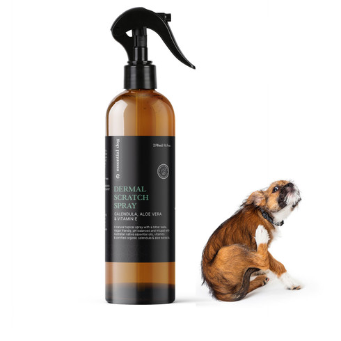 Essential Dog Natural Anti Itch Scratch Spray for Dogs (Aloe, Tea Tree and Vitamin E)