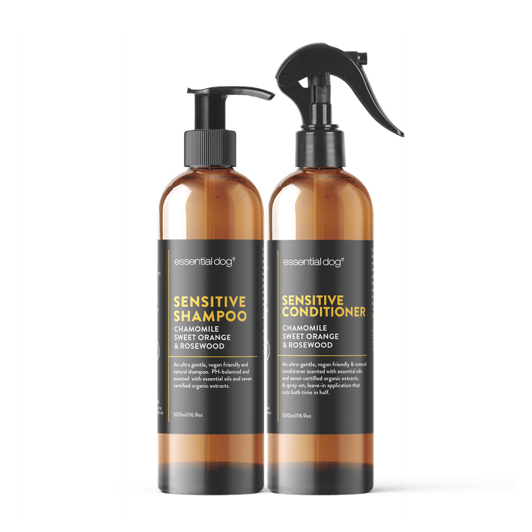 Essential Dog Natural Sensitive Dog Shampoo & Conditioner 2 Pack (Chamomile, Sweet Orange & Rosewood)