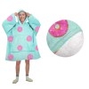 Blanket Hoodie with Sherpa Reverse Aqua Donuts Blanket Hoodie with Sherpa Reverse Aqua Donuts